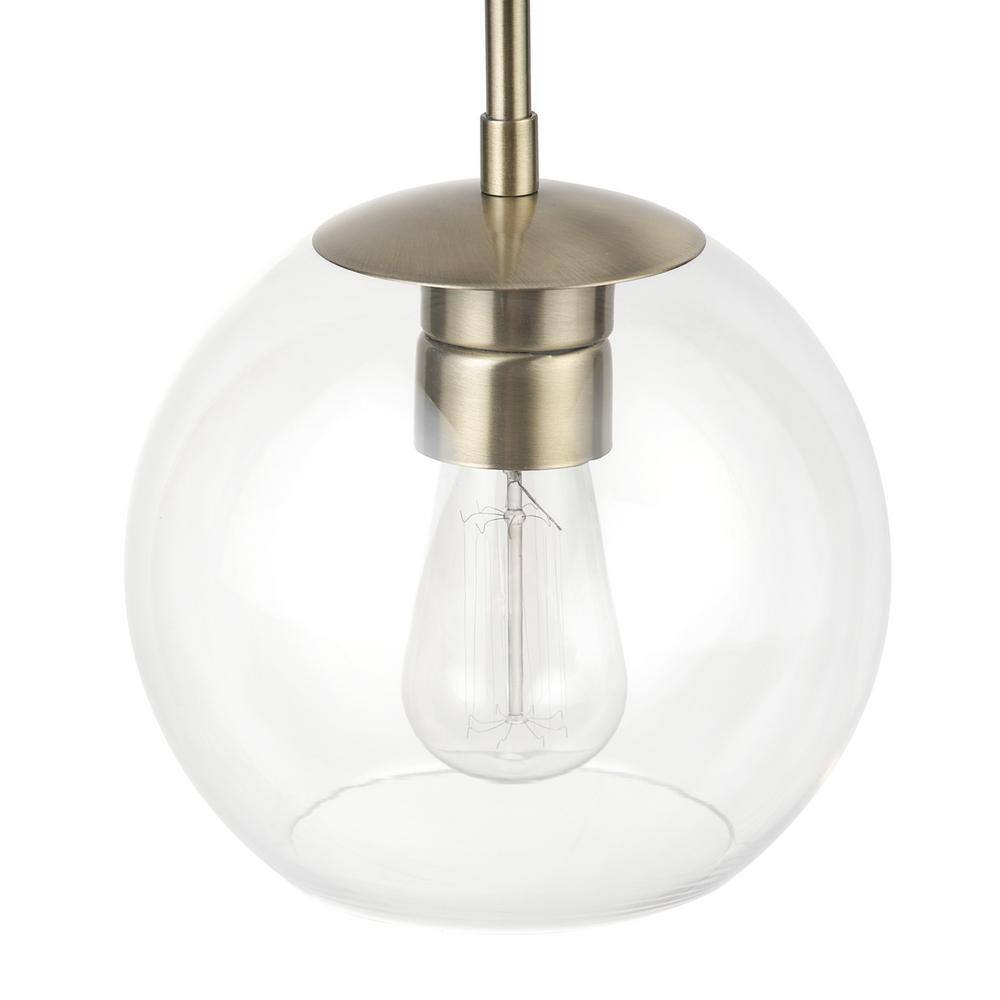 Globe Electric Vivienne 1-Light Brass Pendant Light with Clear Glass Shade 60871
