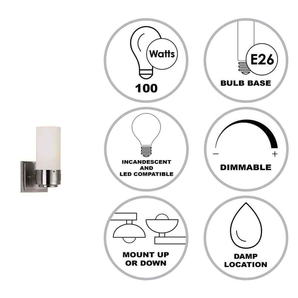 Bel Air Lighting Fusion 1-Light Brushed Nickel Wall Sconce Light Fixture
