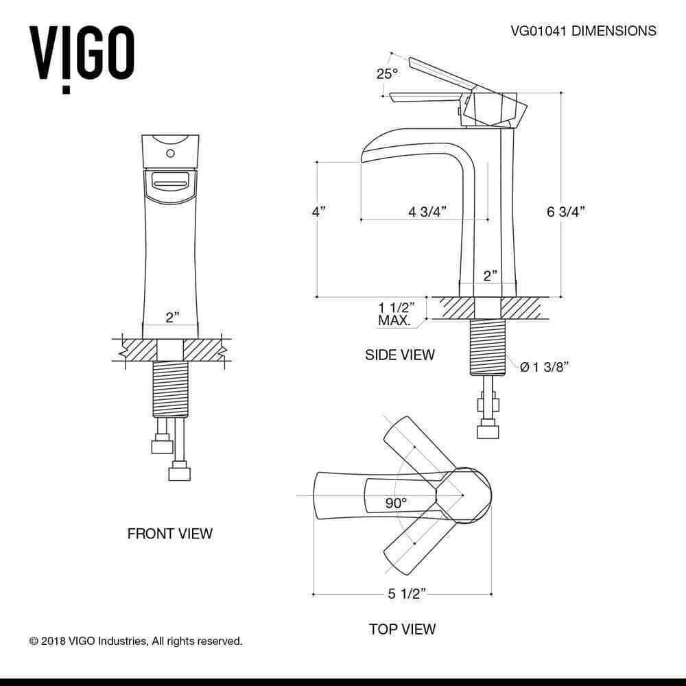 VIGO Paloma Single Handle Single-Hole Bathroom Faucet in Chrome VG01041CH