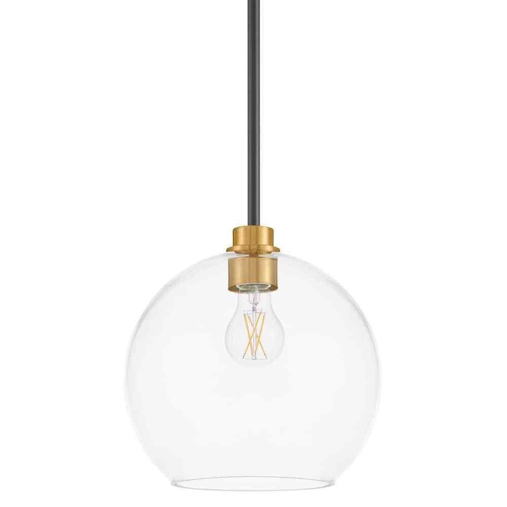 Hampton Bay Vista Heights 1-Light Aged Bronze and Brass Pendant Light