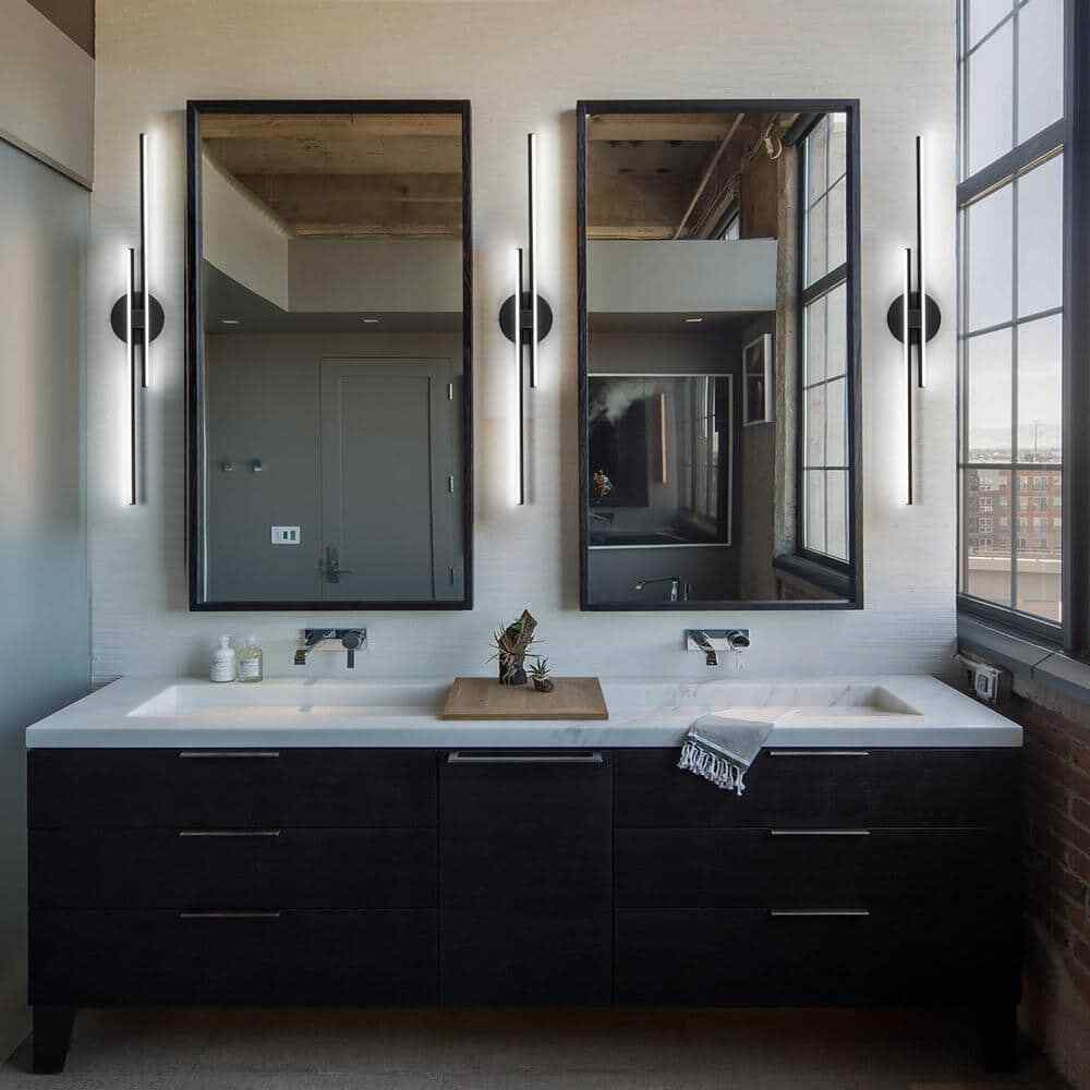 EDISLIVE Bourget Modern Black LED Bath Vanity Light Bar Wall Sconce