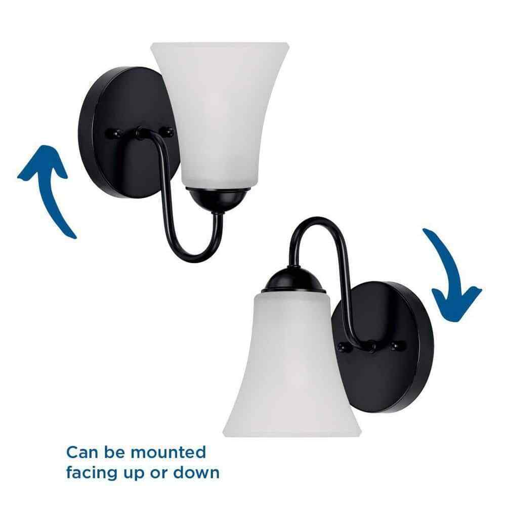 Progress Lighting Classic Matte Black Etched Glass Traditional Bath Vanity Light
