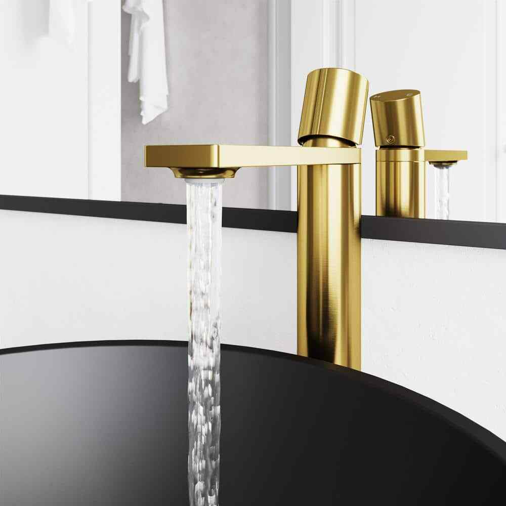 VIGO Gotham Single Handle Single-Hole Bathroom Vessel Faucet, Matte Brushed Gold