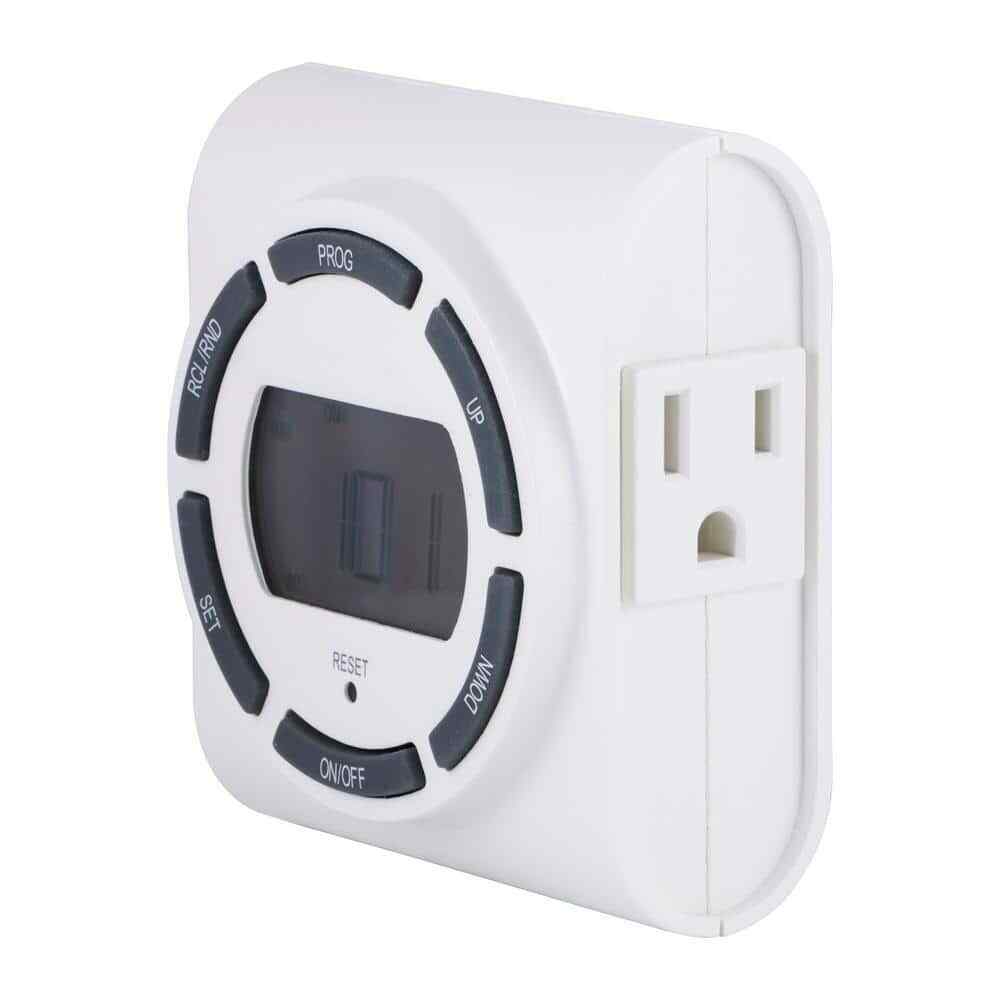 Defiant 15 Amp 7-Day Indoor Plug-In Digital Timer with 2-Grounded Outlets White