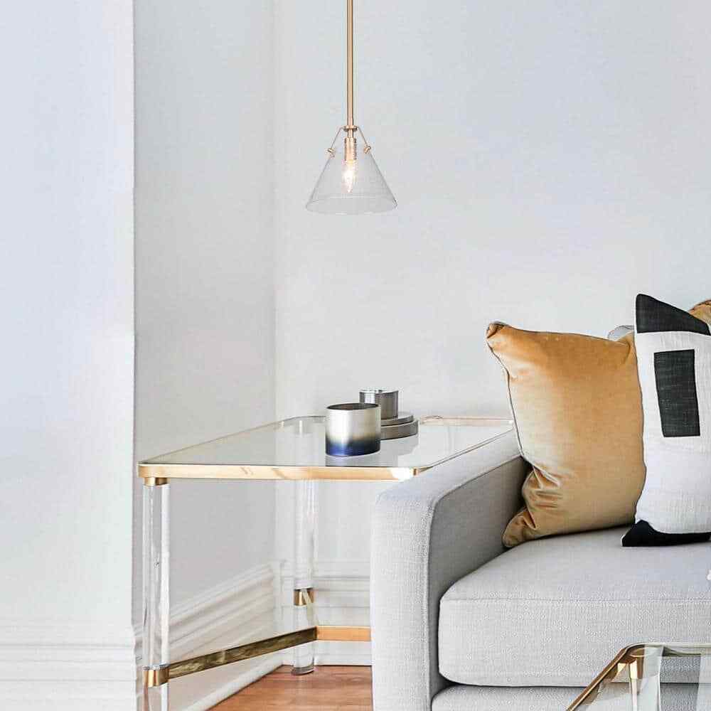 Uolfin Modern Mini Pendant Light 1-Light Gold Kitchen Island Pendant Light