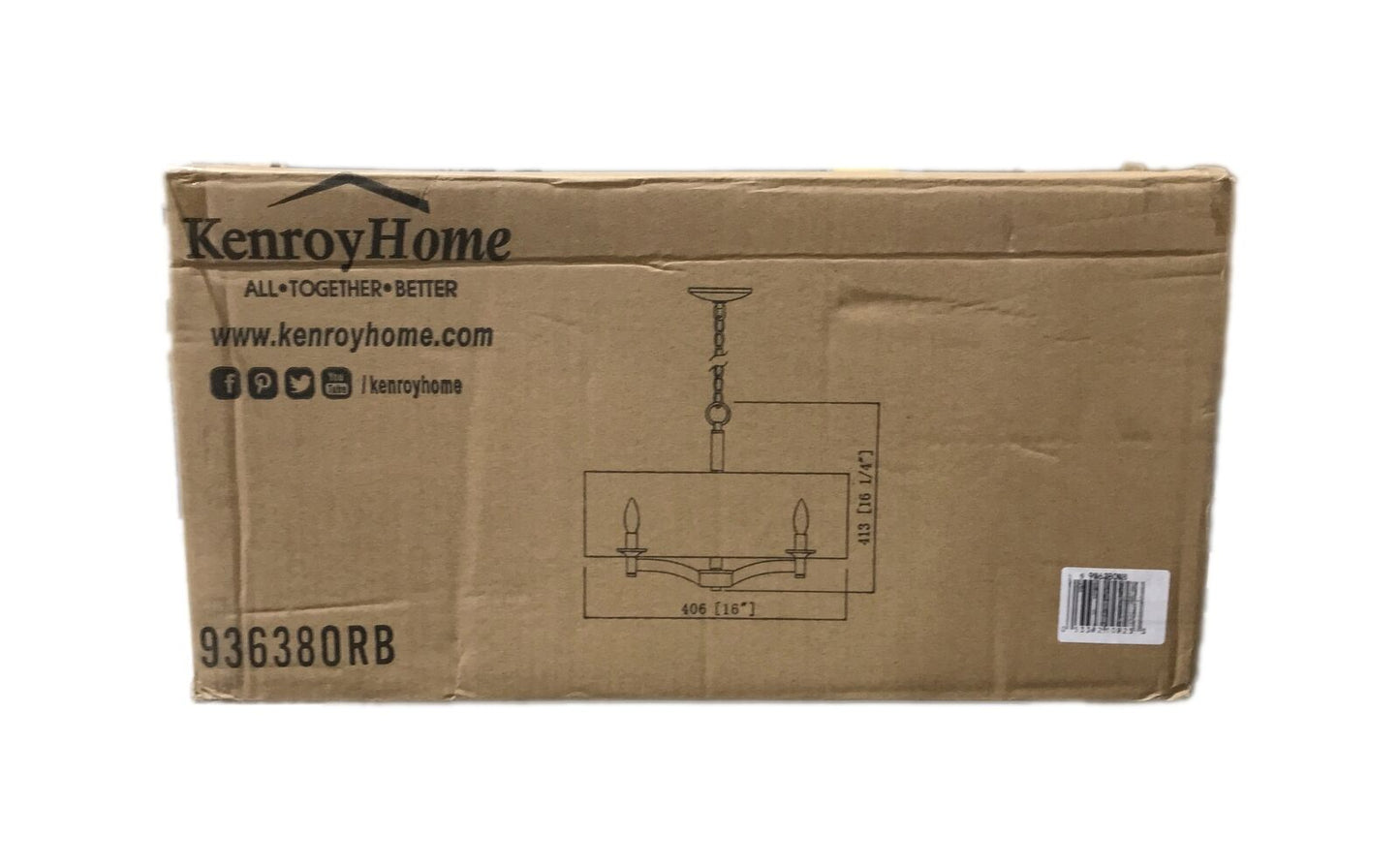 Kenroy Home Rutherford 3-Light Bronze Pendant with Taupe Shade 93638ORB