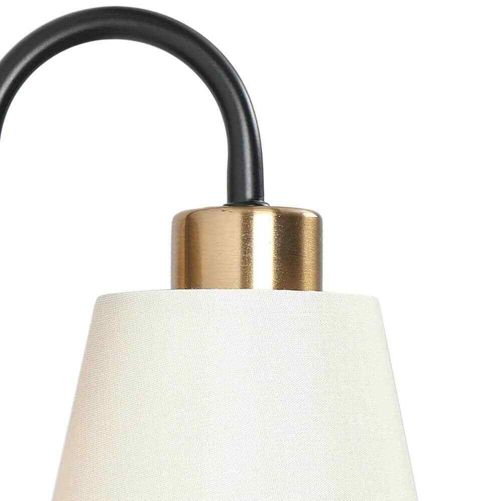 LNC Modern Classic 28 in. W 4-Light Plated Brass and Black tLinear Vanity Light
