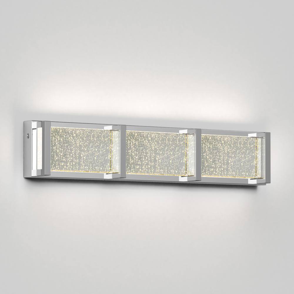 Artika Subway Chrome Modern LED Vanity Light Bar for Bathroom w/ Bubble Glass