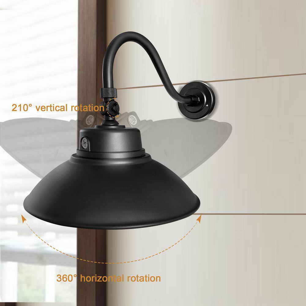 Cedar Hill 3800 Lumens 42-Watt Integrated LED Black Gooseneck Wall Sconce