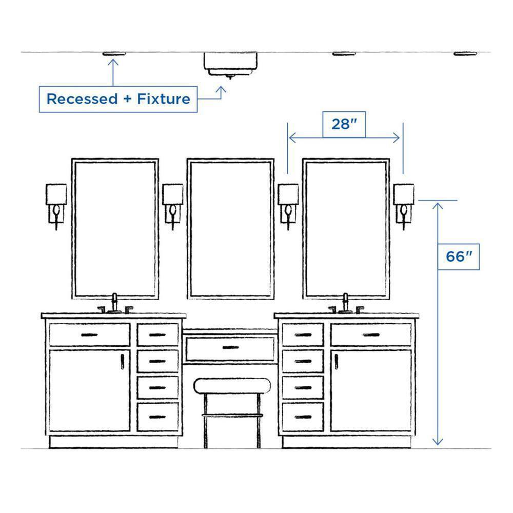 Progress Lighting Gulliver 24 in. 3-Light Graphite Coastal Bathroom Vanity