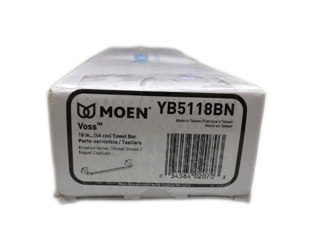 MOEN Voss 18 in. Towel Bar in Brushed Nickel YB5118BN