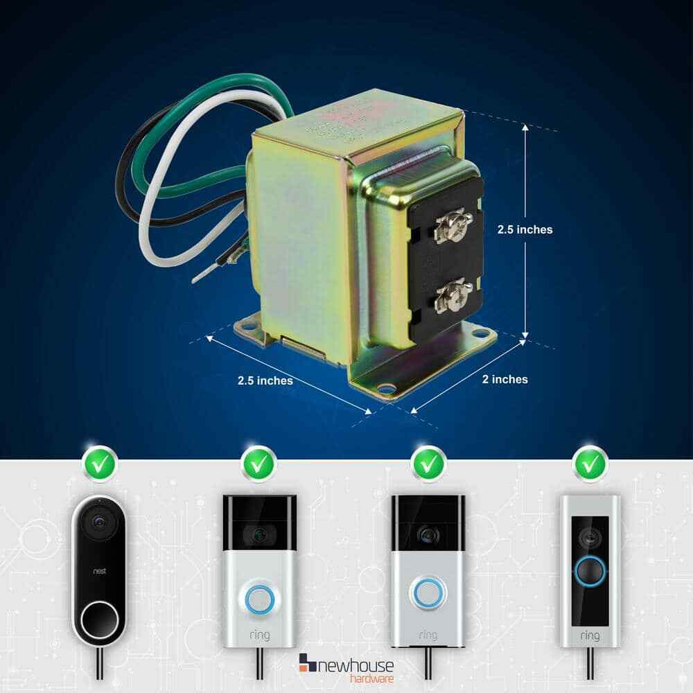 Newhouse Hardware Wired 16V 30vA Doorbell Transformer Compatible with Ring Pro