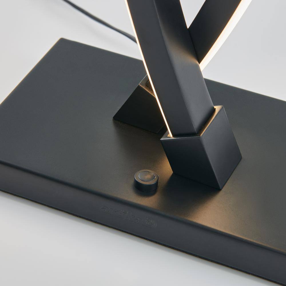 Artika Wave 18 in. Black Modern Dimmable Table Lamp for Living Room TL-WA-BL