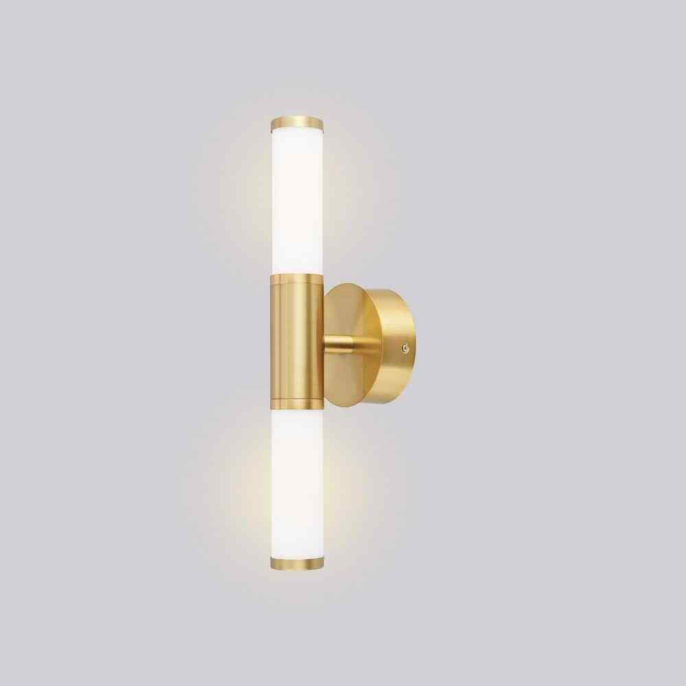 Eglo Palmera Brushed Gold LED Bathroom Vanity Light with Etched Glass Shades