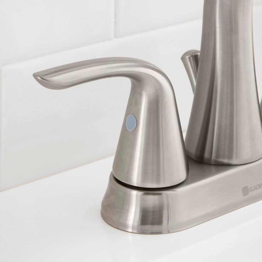 Glacier Bay Irena 4 in. Centerset 2-Handle Bathroom Faucet in Brushed Nickel