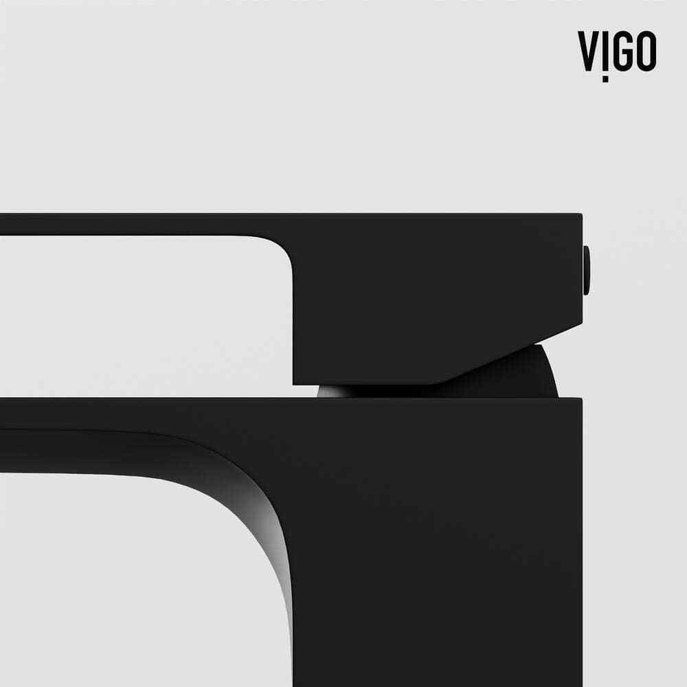 VIGO Dunn Single Handle Single-Hole Bathroom Faucet in Matte Black VG01054MB