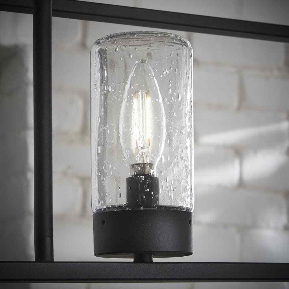 Home Decorators Jill 4-Light Textured Black Linear Chandelier 81010000048638