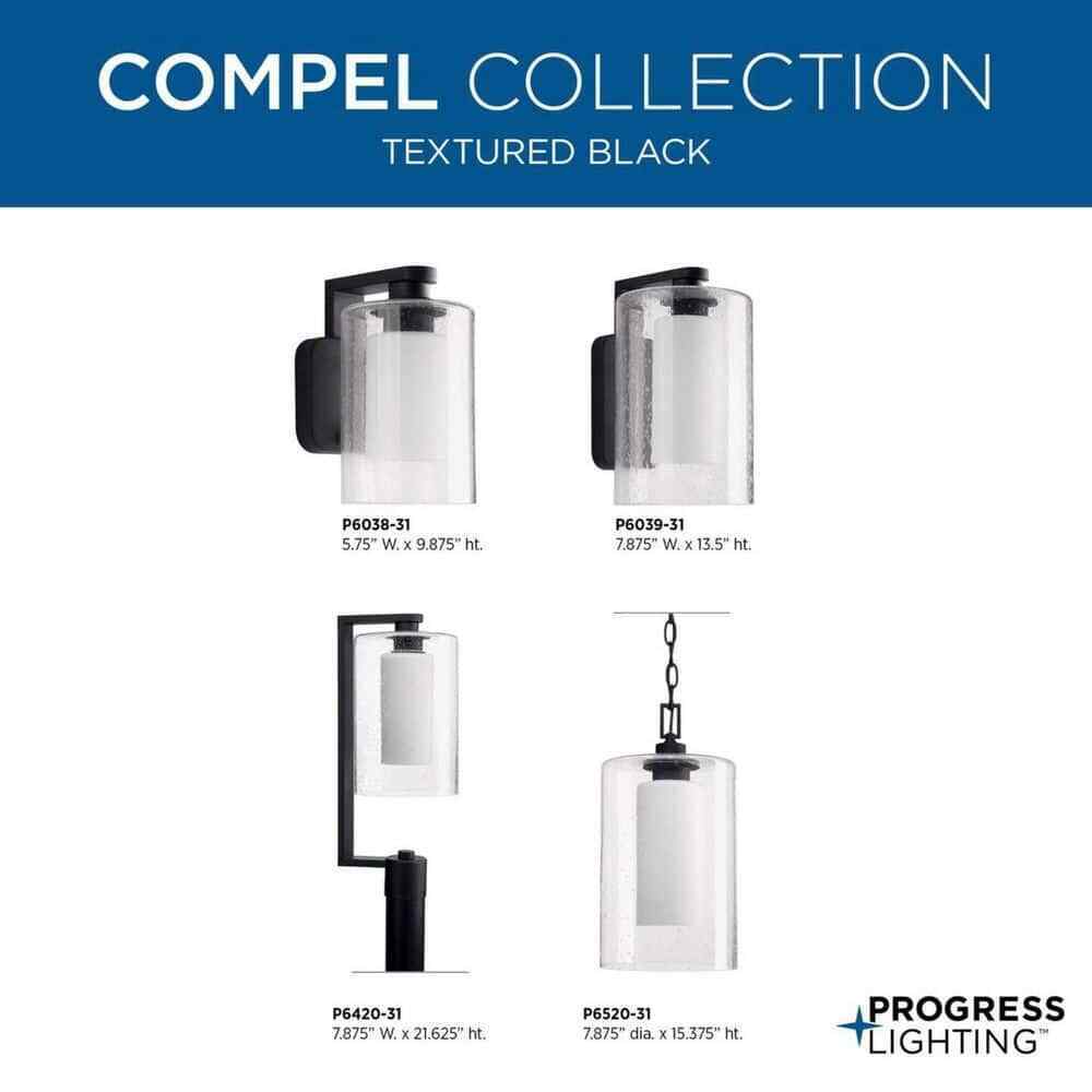 Progress Lighting Compel 1-Light Black Modern Outdoor Medium Wall Lantern