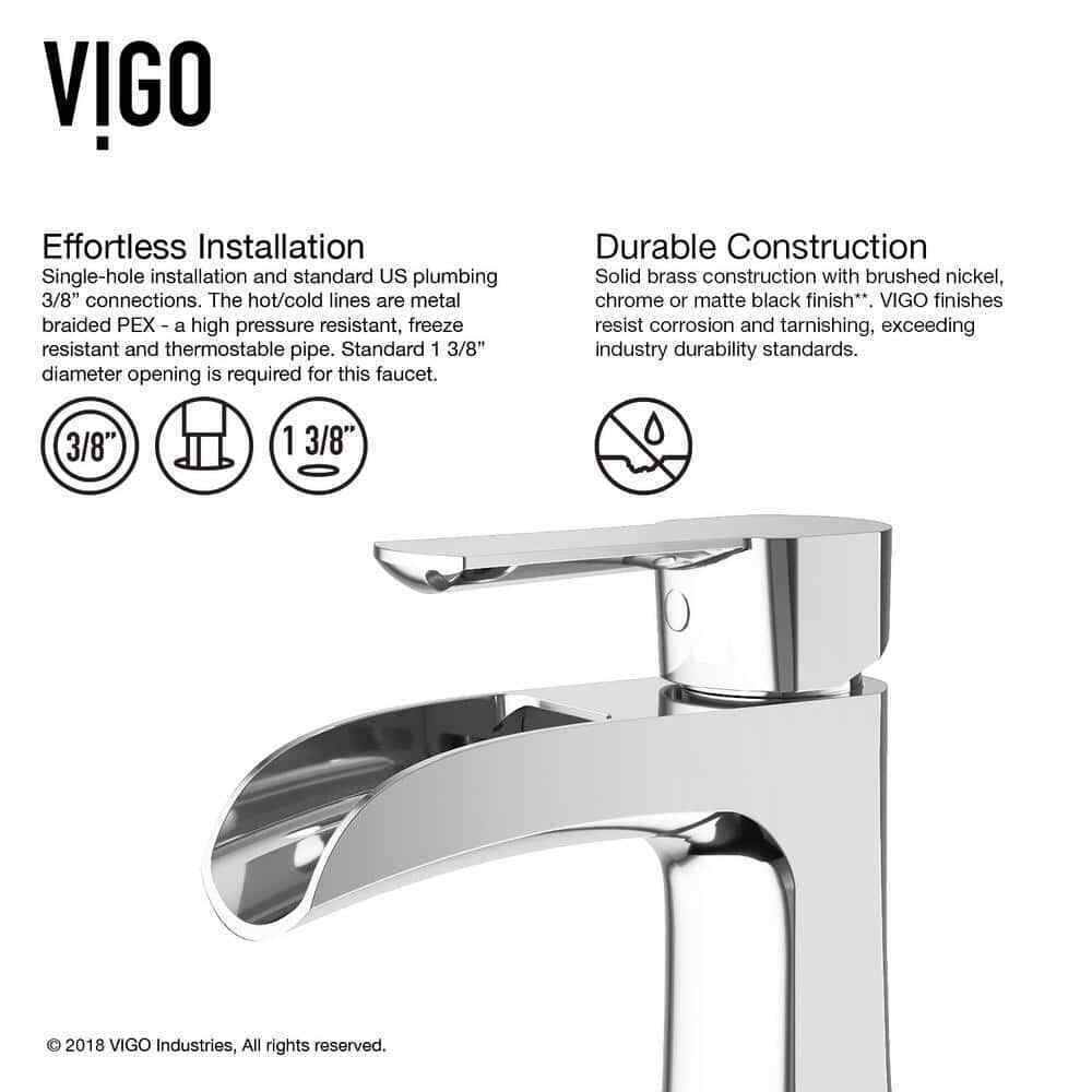 VIGO Paloma Single Handle Single-Hole Bathroom Faucet in Chrome VG01041CH