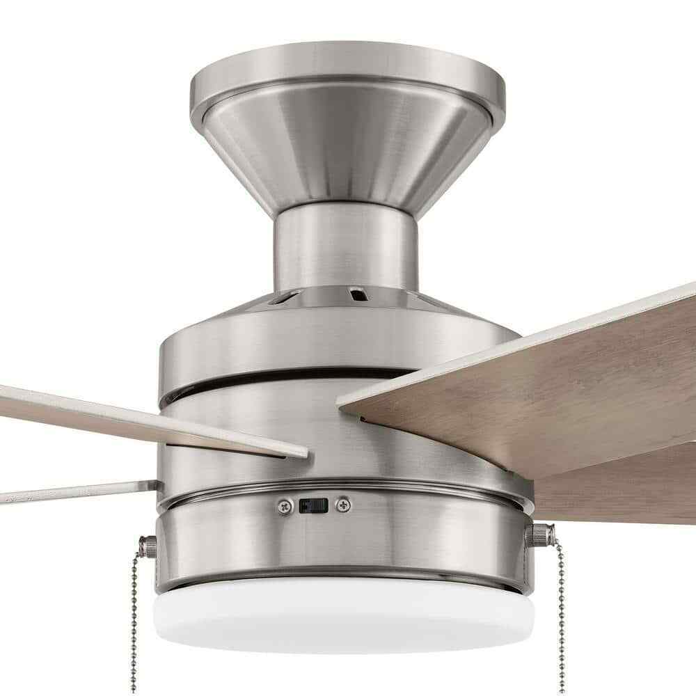 Hampton Bay Caltris 52 in. LED Indoor/Outdoor Brushed Nickel Ceiling Fan