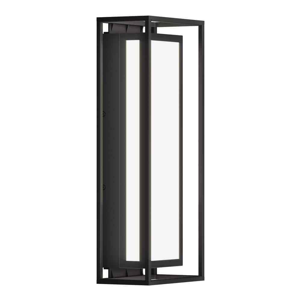 Artika Ghost Black Modern Integrated LED Outdoor Hardwired Light Lantern Sconce