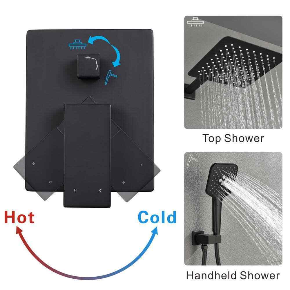 Toject Pardo 3-Spray Patterns with 1.8 GPM 9.8 in. Wall Mount Dual Shower Heads