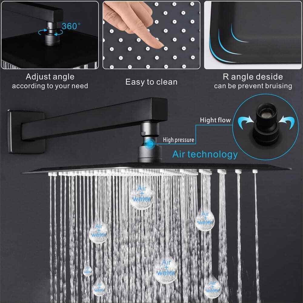 Toject Pardo 3-Spray Patterns with 1.8 GPM 9.8 in. Wall Mount Dual Shower Heads