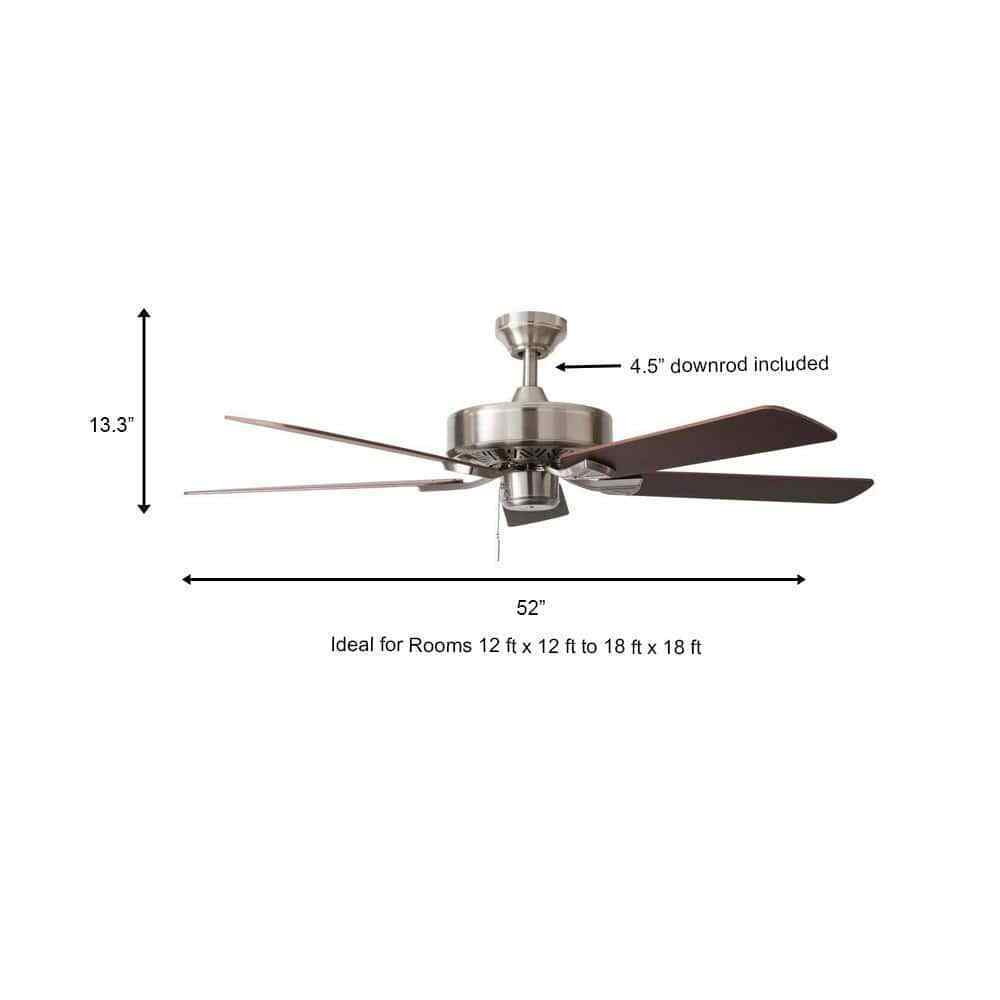 Hampton Bay Chatfield 52 in. Indoor Brushed Nickel Ceiling Fan