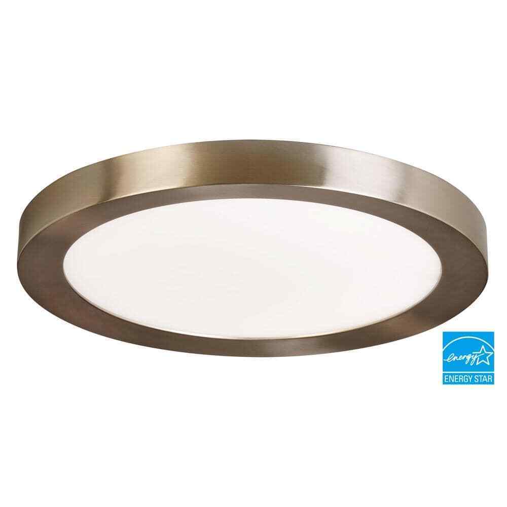 Home Decorators Calloway 19 in. Brushed Nickel Selectable LED Flush Mount