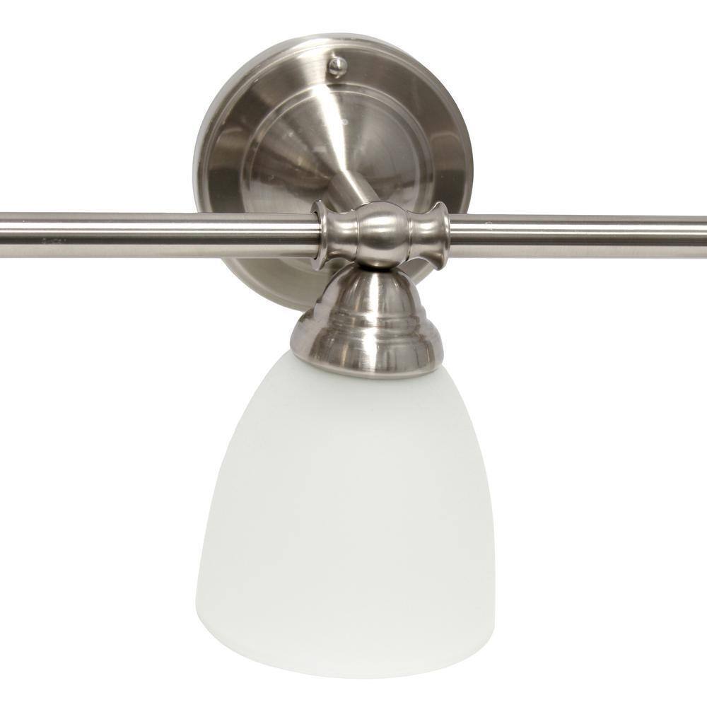 Simple Designs 25 in. Brushed Nickel Classic 3-Light Wall Mounted Vanity