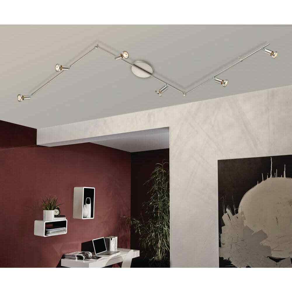 Eglo Buzz 2 6.2 ft. 6-Light Matte Nickel Track Lighting Kit 200396A