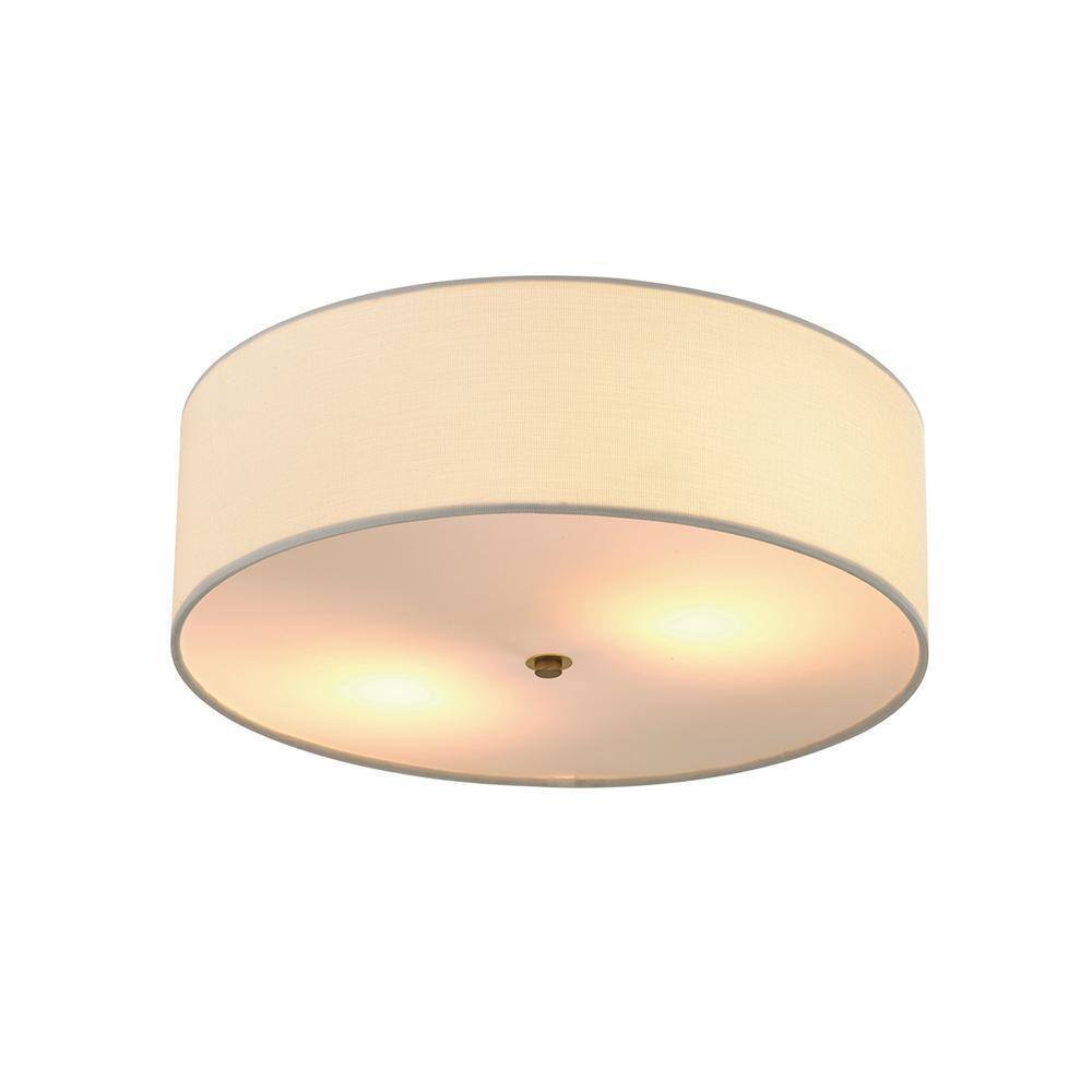 Globe Electric Kyle 15.9 in. 2-Light Matte Brass Semi-Flush Mount