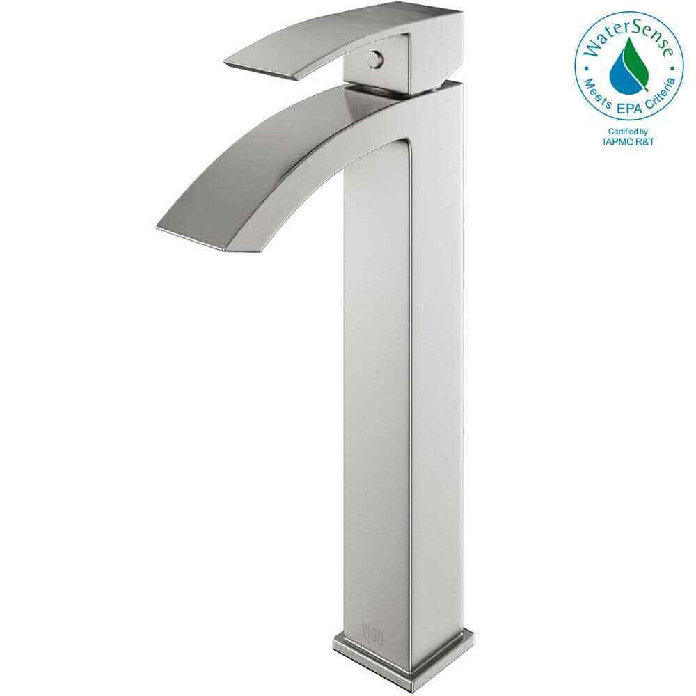 VIGO Duris Single Handle Single-Hole Bathroom Vessel Faucet in Brushed Nickel