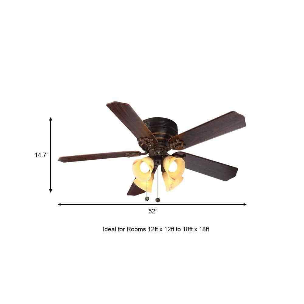 Hampton Bay Carriage House 52 in. Indoor LED Iron Ceiling Fan w/ Light Kit