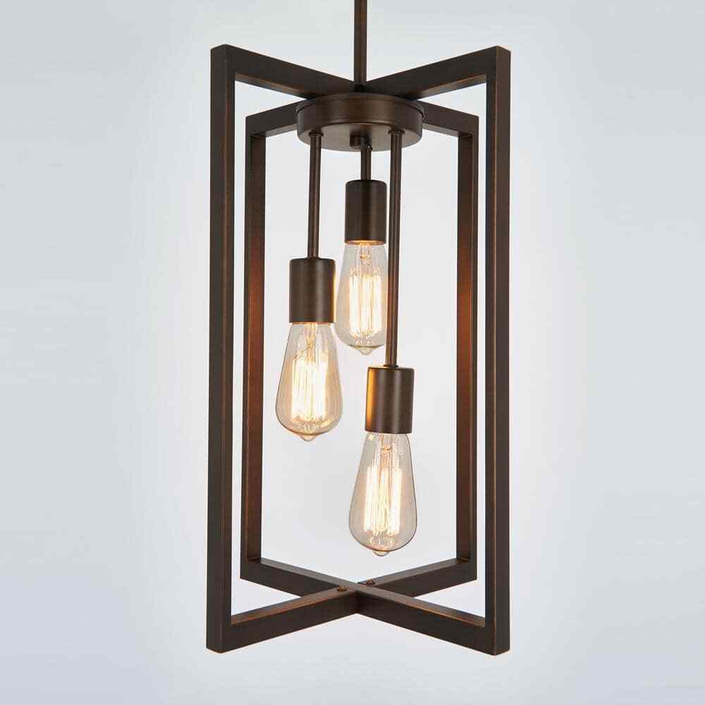 Artika Yale 3-light Black Modern Industrial Caged Hanging Pendant Light
