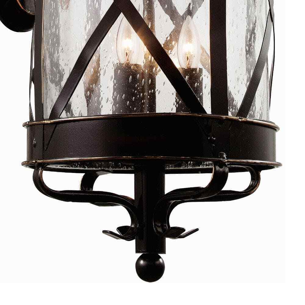 Bel Air Lighting Chandler Rubbed Bronze Outdoor Wall Light Fixture Seeded Glass