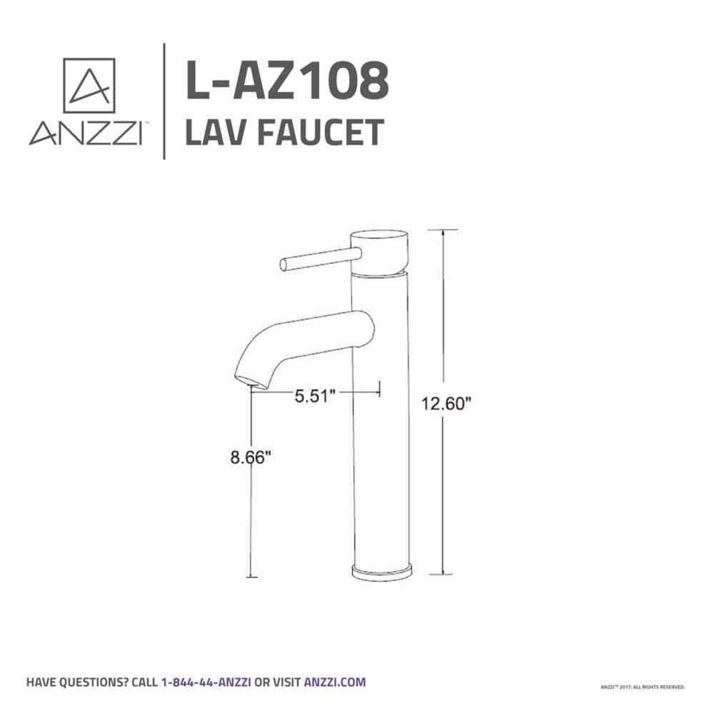 ANZZI Valle Single Hole Single-Handle Bathroom Faucet in Matte Black L-AZ108MB