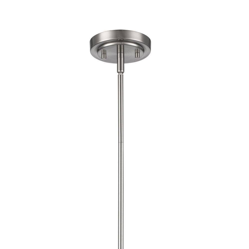 Bel Air Lighting Ludlow Brushed Nickel Hanging Pendant Light Fixture Glass Shade