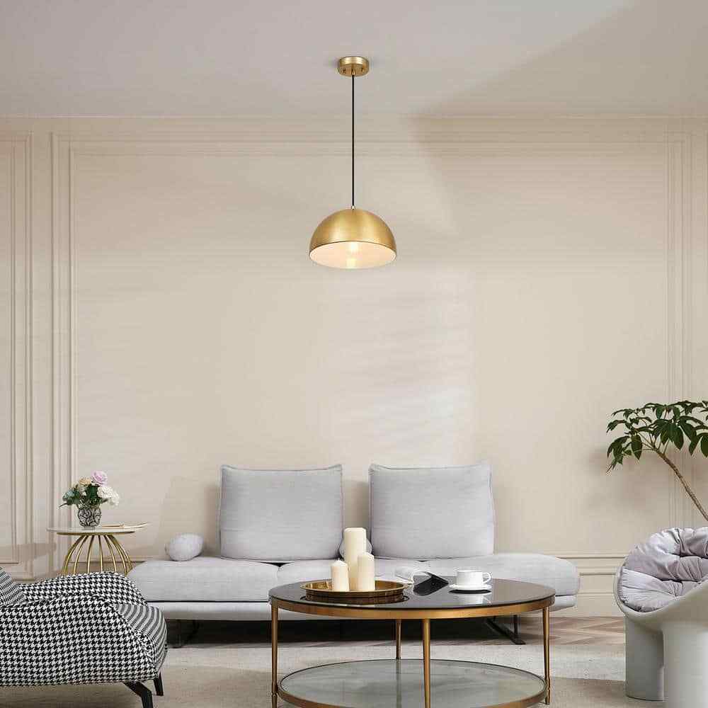 Novogratz x Globe Electric Hazel 1-Light Matte Brass Shaded Pendant Light