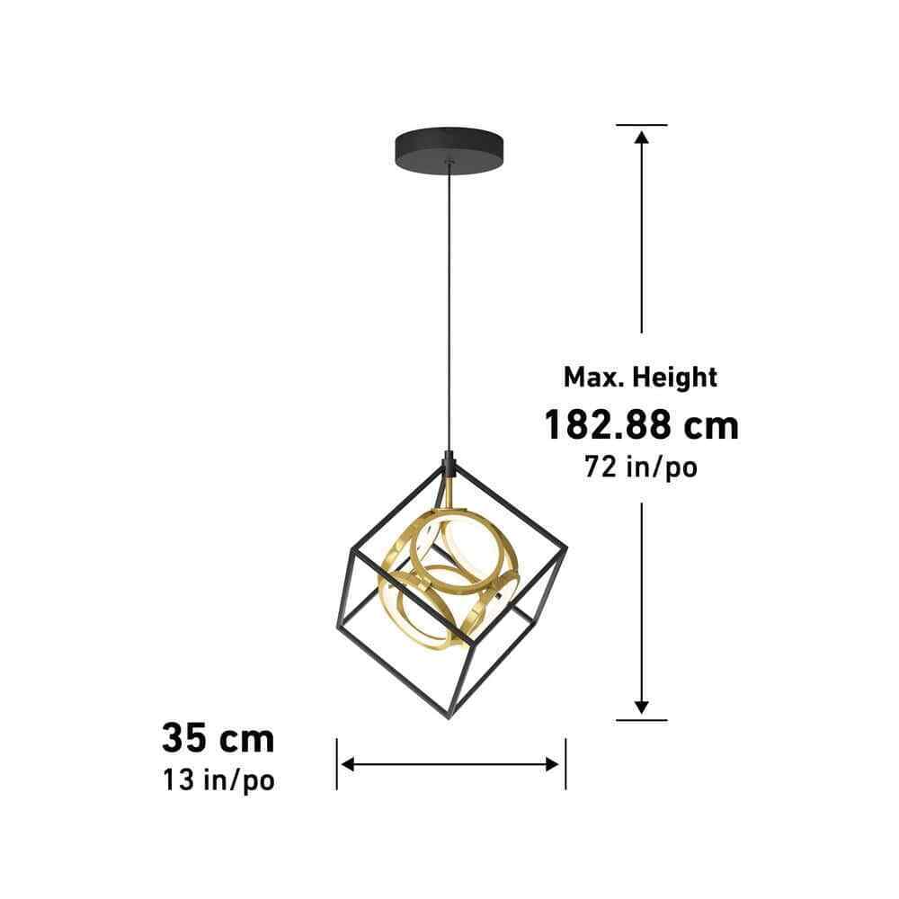 Artika Luxury 18-Watt LED Black Modern Industrial Caged Hanging Pendant Light