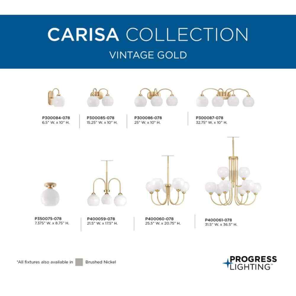 Progress Lighting Carisa Collection 7-3/8 in. 1-Light Mid Century Flush Mount