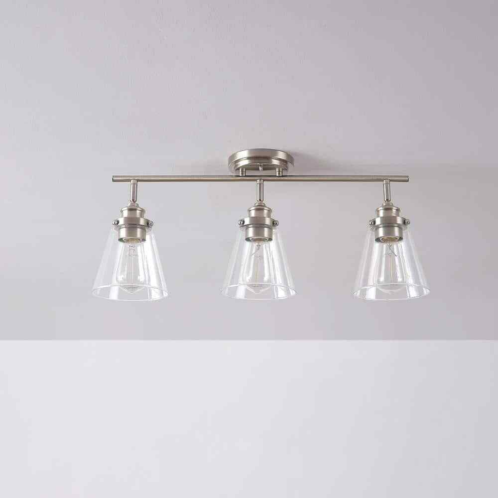 Globe Electric Jackson 2 ft. 3-Light Brushed Nickel Fixed Track Lighting Kit