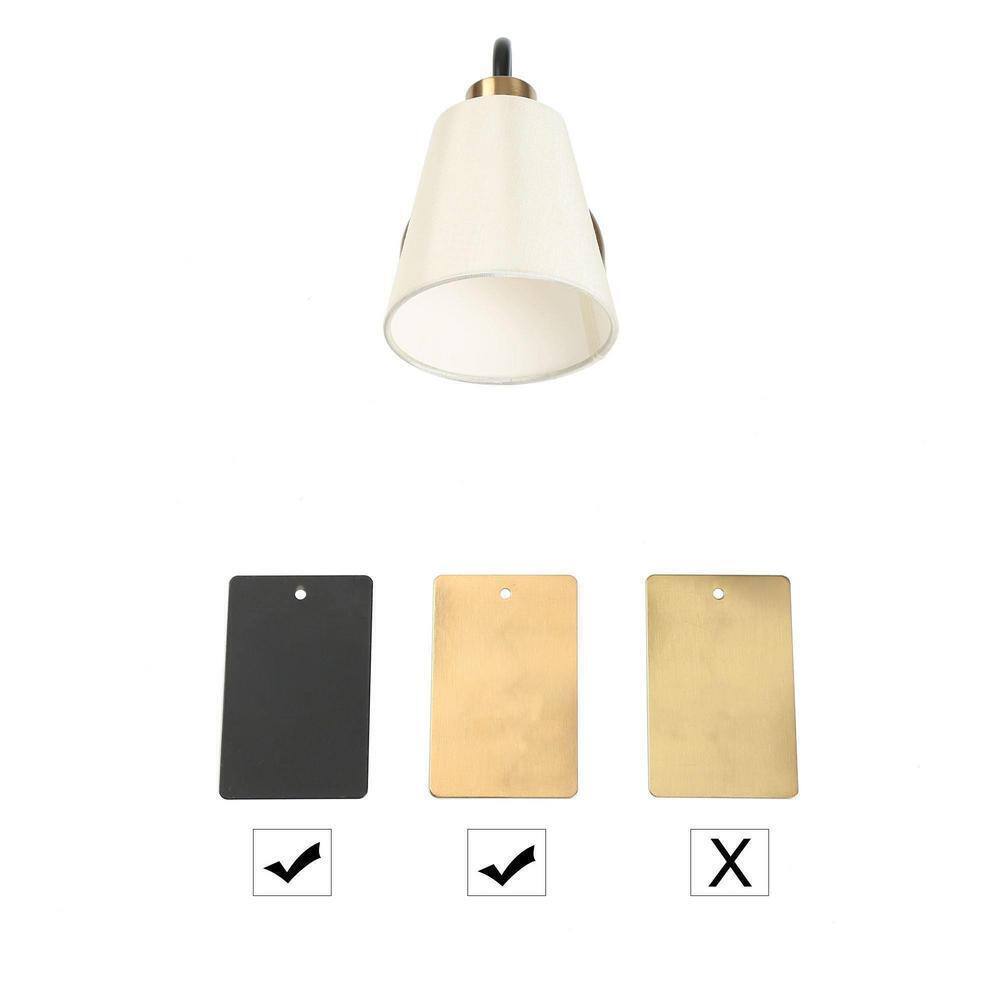 LNC Modern Classic 1-Light Plated Brass and Black Wall Sconce