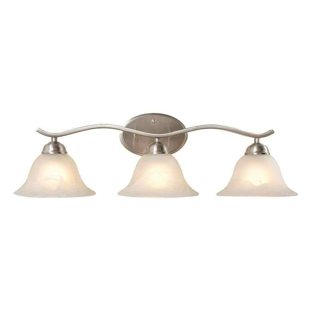 Hampton Bay Andenne 26.3 in. 3-Light Brushed Nickel Bathroom Vanity Light