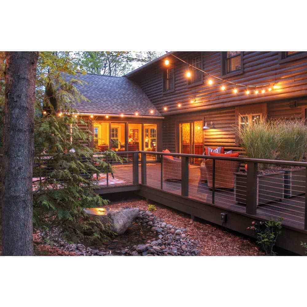 Bulbrite Outdoor 30 ft. Edison String Light Shatter Resistant Bulbs 12-Sockets