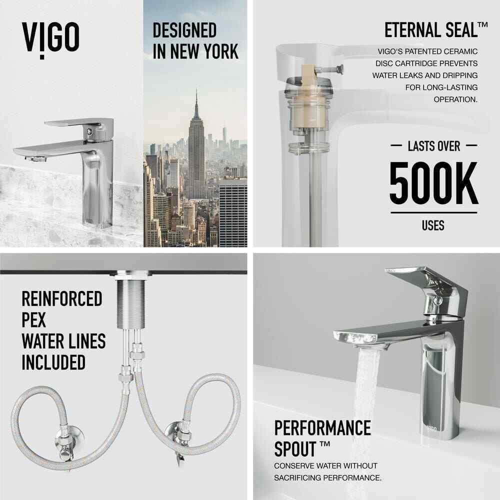 VIGO Davidson Single Handle Single-Hole Bathroom Faucet in Chrome VG01043CH
