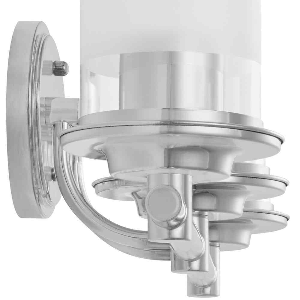 Hampton Bay 23.25 in. Truitt 3-Light Chrome Vanity Light w/ Clear and Sand Glass