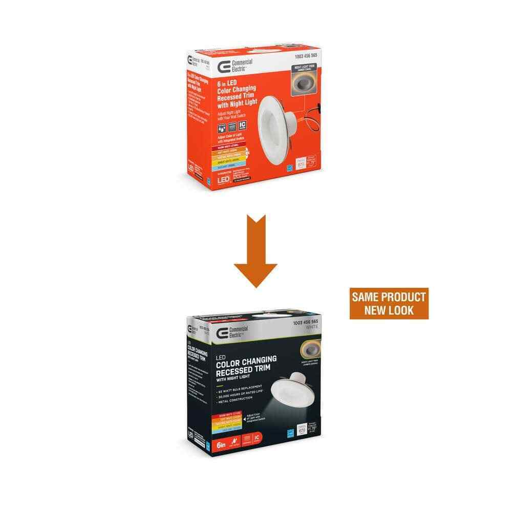 Commercial Electric 6 in. Selectable CCT LED Recessed Light Trim 670 Lumens
