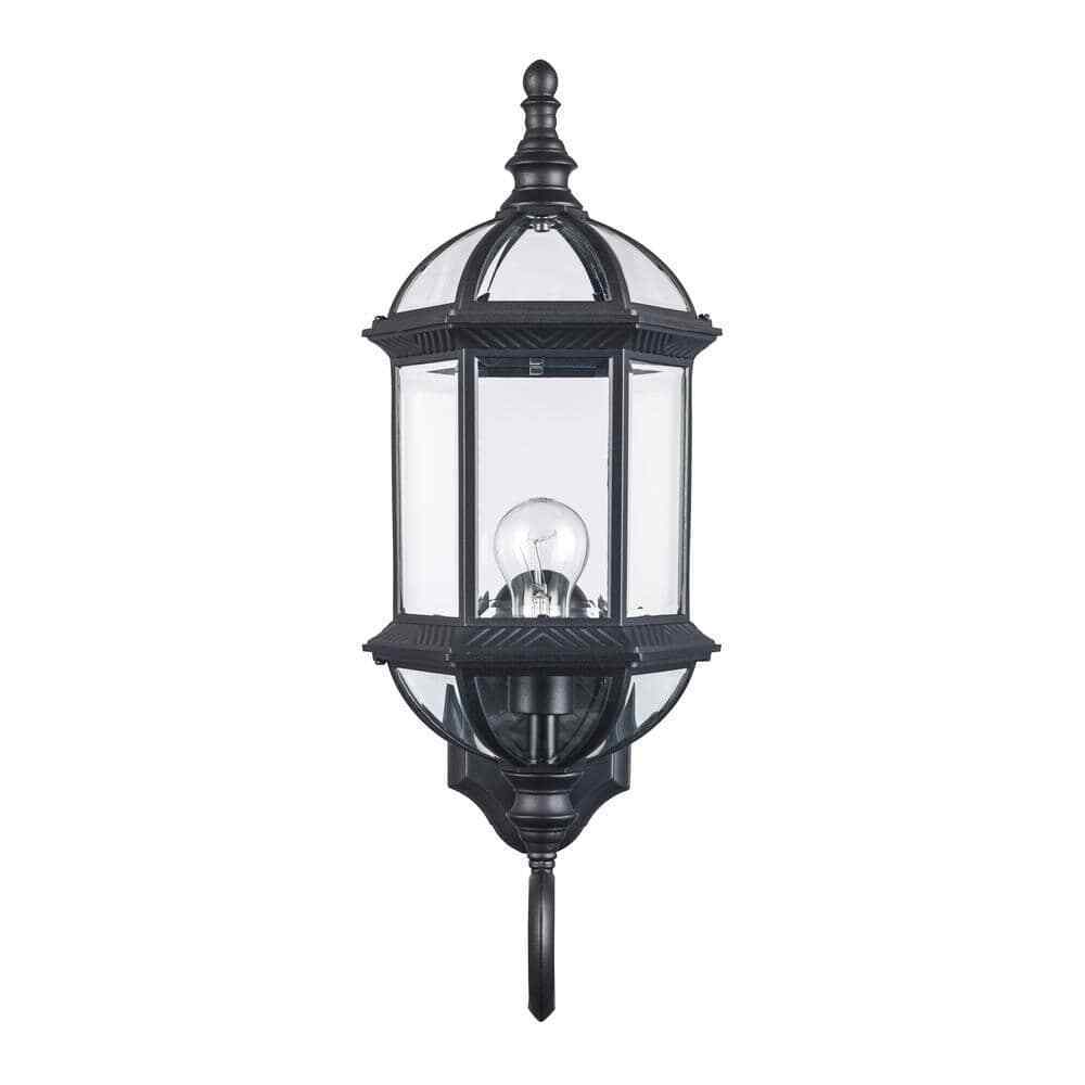 Bel Air Lighting Wentworth 1-Light Large Black Outdoor Wall Light Fixture
