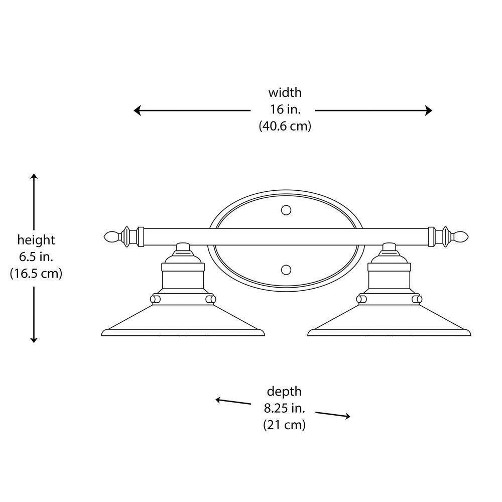 Bel Air Lighting Griswald 2-Light Oil Rubbed Bronze Vanity Light Fixture
